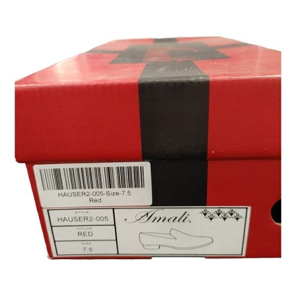 MEN'S AMALI HAUSER2 RED CRUSHED VELVET SLIP ON DRESS SHOE SIZE 7.5D - Picture 7 of 8